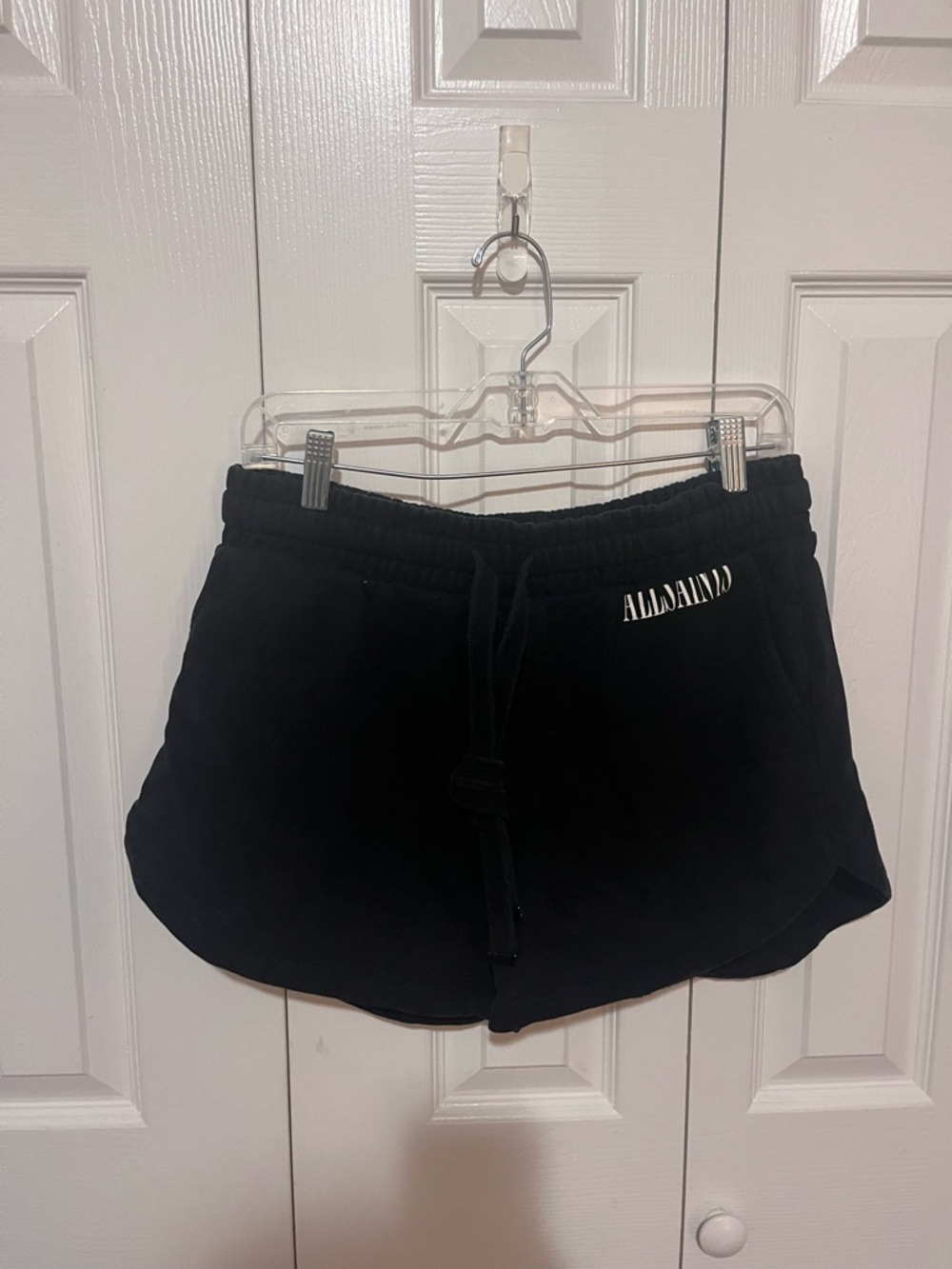 AllSaints Black Elastic Waist Lounge Shorts Size 10
